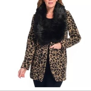 Donna Salyers Fabulous Furs Animal Print Coat Size XL